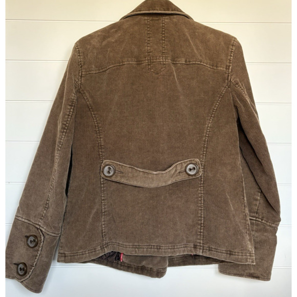 VTG Esprit Outerwear Brown Corduroy Peacoat Quilted Lined Double Breasted Y2K M - Picture 11 of 16